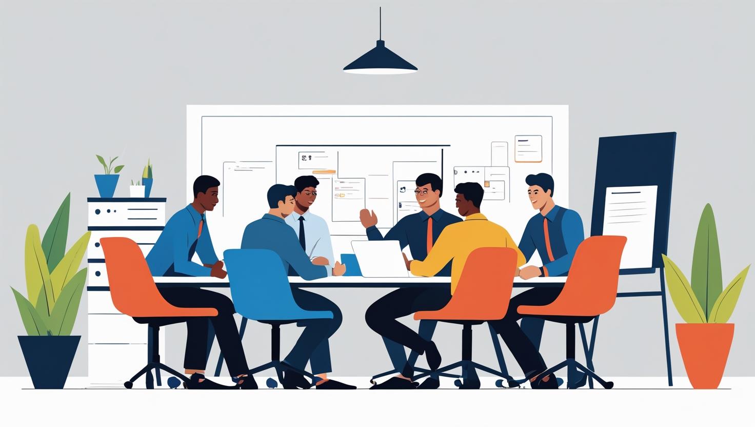 Diverse team collaborating in an office